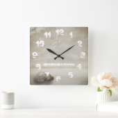 ファンタジービーチをテーマパーソナライズされた スクエア壁時計 (ホーム)