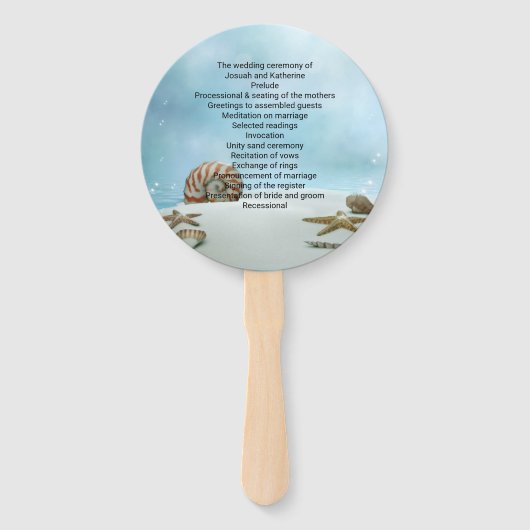 ファンタジービーチテーマ結婚式 プログラムファン ハンドファン (正面)