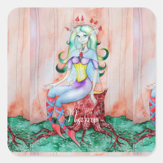 ファンタジーピクシー妖精サンダー_Cove スクエアシール (正面)