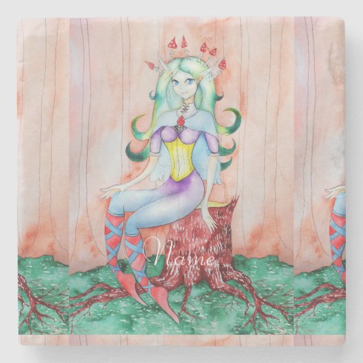 ファンタジーピクシー妖精サンダー_Cove ストーンコースター (正面)