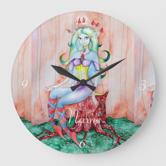 ファンタジーピクシー妖精サンダー_Cove ラージ壁時計 (正面)