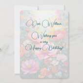 ファンタジーピンクフローラガーデン誕生日 カード (裏面)