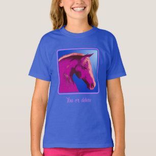 ファンタジーピンクホース顔 パーソナライズされた Tシャツ