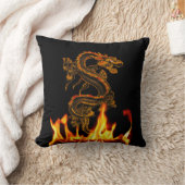 ファンタジーファイアドラゴン装飾用クッション クッション (ブランケット)
