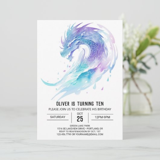 ファンタジーファイアードラゴン誕生日 招待状 (スタンド正面)