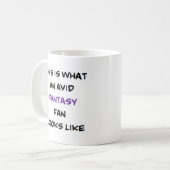 ファンタジーファン、熱心 コーヒーマグカップ (正面左)