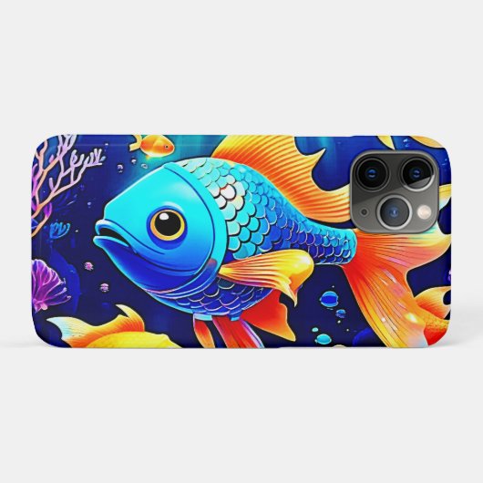 ファンタジーフィッシュスイムデザイン Case-Mate iPhoneケース (裏面(横))