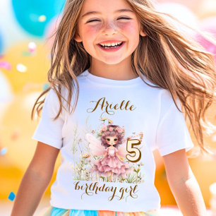 ファンタジーフェアリーの野の花パステル誕生日 Tシャツ