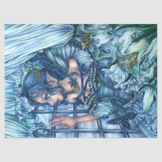 ファンタジーフェアリーアニメガールビクトリアンブルー 薄葉紙 (正面)