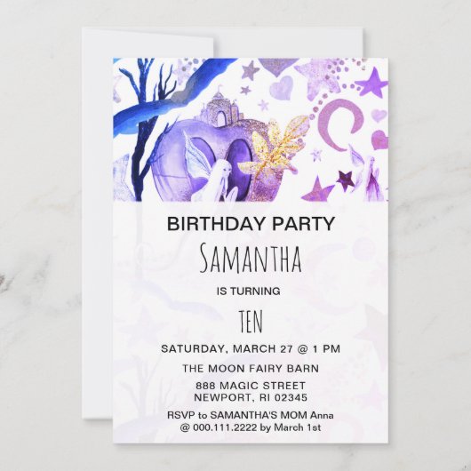 *~*ファンタジーフェアリースカイムーン誕生日招待状 招待状 (裏面)