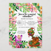 ファンタジーフェアリーハウストロピカルフラワーズゴブリンパーティー 招待状 (正面/裏面)