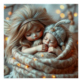 ファンタジーフェアリーマザー&ベビーアート ポスター