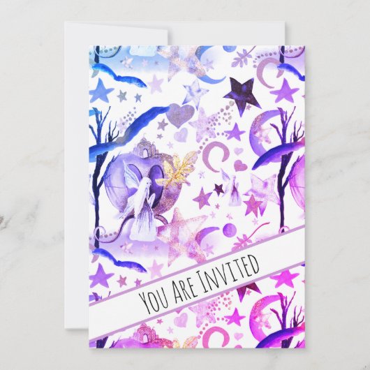 *~*ファンタジーフェアリームーンスカイベビーシャワー招待状 招待状 (正面)