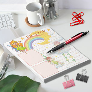 ファンタジーフェアリーレインボームーンスターズクラウドテーマ ノートパッド