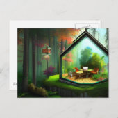 ファンタジーフェアリー・ハウスin a Terrarium in the Forest ポストカード (正面/裏面)