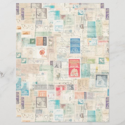 ファンタジーフェイク切手コラージュ1 (正面/裏面)