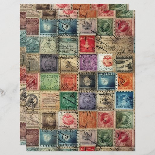 ファンタジーフェイク切手コラージュ7 (正面/裏面)