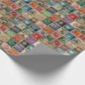 ファンタジーフェイク切手コラージュ7 ラッピングペーパー (角)