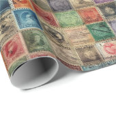 ファンタジーフェイク切手コラージュ7 ラッピングペーパー (ロールコーナー)