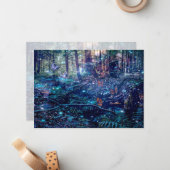 ファンタジーフォレストウッドランド蝶ありがとう ノートカード (正面/裏面インサイチュ)