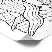 ファンタジーフォレストツイストツリーカラーリングページアート ポスター (角)