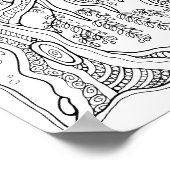 ファンタジーフォレストナイトウィローツリーカラーリングページアート ポスター (角)