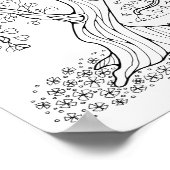 ファンタジーフォレストハートリーフツリーのカラーリングページアート ポスター (角)