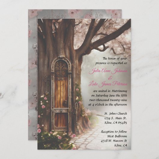 ファンタジーフォレストフェアリードア招待状 招待状 (正面/裏面)