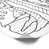 ファンタジーフォレスト古いさくらんぼツリー着色ページアート ポスター (角)