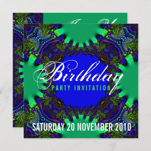 ファンタジーフォレスト誕生日招待状 招待状 (正面/裏面)