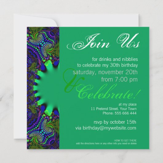 ファンタジーフォレスト誕生日招待状 招待状 (裏面)