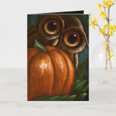 ファンタジーフクロウ – 私のためのカボチャ カード (黄色い花)