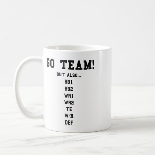ファンタジーフットボールが楽しい - Go Team コーヒーマグカップ (左)