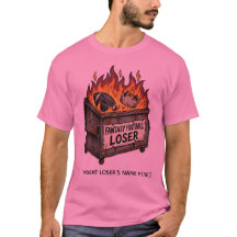 ファンタジーフットボールの敗者バーニングゴミ箱Tシャツ