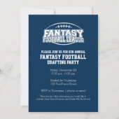 ファンタジーフットボールチャンピオン - ネイビーとホワイト 招待状 (正面)