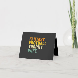 ファンタジーフットボールトロフィーワイフ面白いヴィンテージギフト サンキューカード