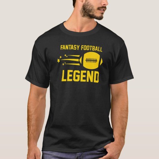 ファンタジーフットボール荷車を引くレジェンドパーティーキットトロフィー Tシャツ (正面)