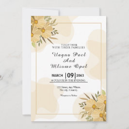 ファンタジーフラワーパーティーカードデザインテンプレート 招待状