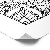 ファンタジーフラワーラインアート美しい色 ポスター (角)