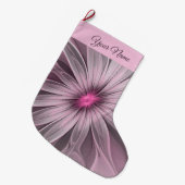 ファンタジーフラワー抽象芸術プラムフローラフラクタル名 ラージクリスマスストッキング (正面 (吊り時))