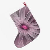 ファンタジーフラワー抽象芸術プラムフローラフラクタル名 ラージクリスマスストッキング (裏面 (吊り時))