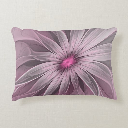 ファンタジーフラワー抽象芸術プラムフローラフラクタル・アート アクセントクッション (正面)