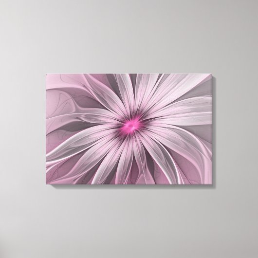 ファンタジーフラワー抽象芸術プラムフローラフラクタル・アート キャンバスプリント (正面)