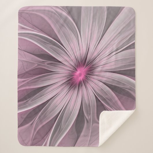 ファンタジーフラワー抽象芸術プラムフローラフラクタル・アート シェルパブランケット (正面)