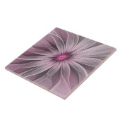 ファンタジーフラワー抽象芸術プラムフローラフラクタル・アート タイル (側面)