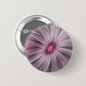 ファンタジーフラワー抽象芸術プラムフローラフラクタル・アート 缶バッジ (正面&裏面)