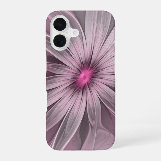ファンタジーフラワー抽象芸術プラムフローラフラクタル・アート iPhone 16ケース (裏面)