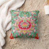 ファンタジーフローラオリエンタルチノイスリーオングリーン クッション (ブランケット)