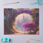 ファンタジーフローラコートヤードピンクツリー 薄葉紙 (クラフト)