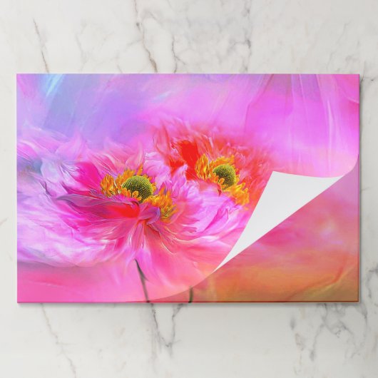 ファンタジーフローラティアウェイ紙ランチョンマット ペーパーパッド (折り畳み)